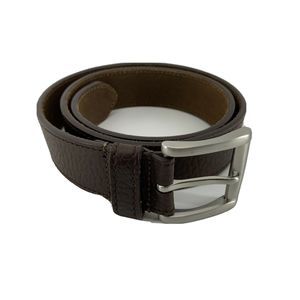 Mens Size 34 Brown Genuine Leather Classic Belt